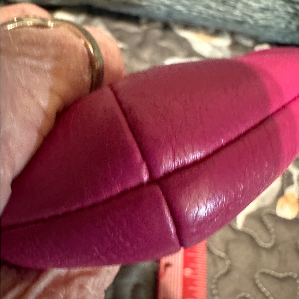 Hot Pink Leather Wristlet Bag - Picture 6 of 8